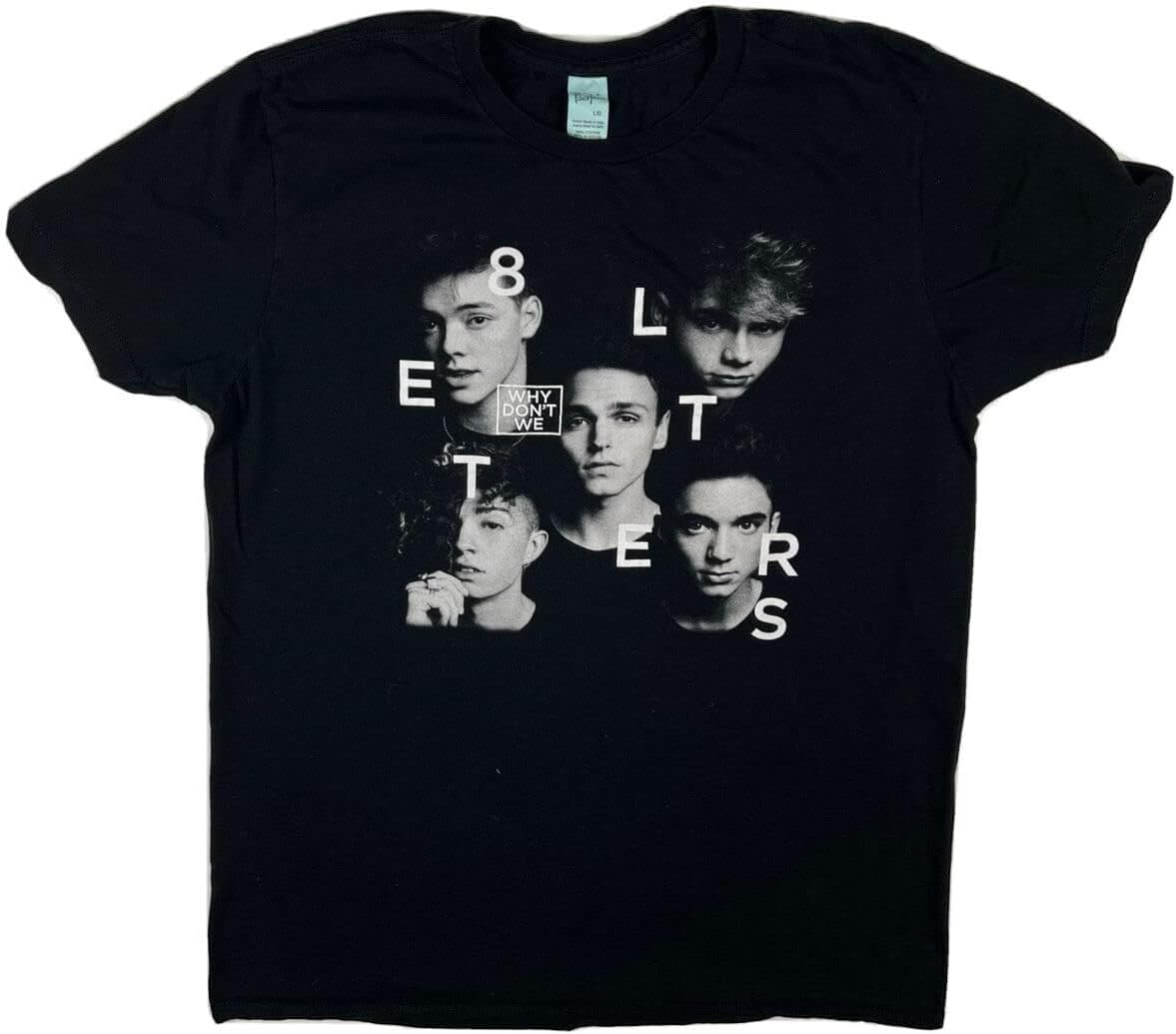 Why Don t We Band Shirt Men s Large 8 Letters Album Pop Rock Concert Tour XL чёрный