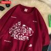 Trend Cotton Women'S T-Shirts Japanese Harajuku Style Cats Prints Short Sleeve O-Neck Oversize Breathable Summer Female Clothes
