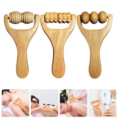 Wooden Massage Roller Body Muscle Relaxation Tool for Neck Back Legs Handheld Acupressure