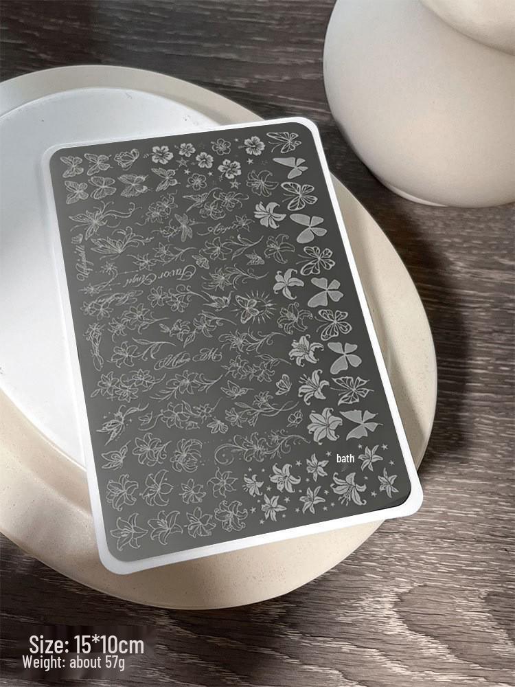 Nail Art Stamping Plates - Star, Polka Dot, Lines, Grid Lace Textures