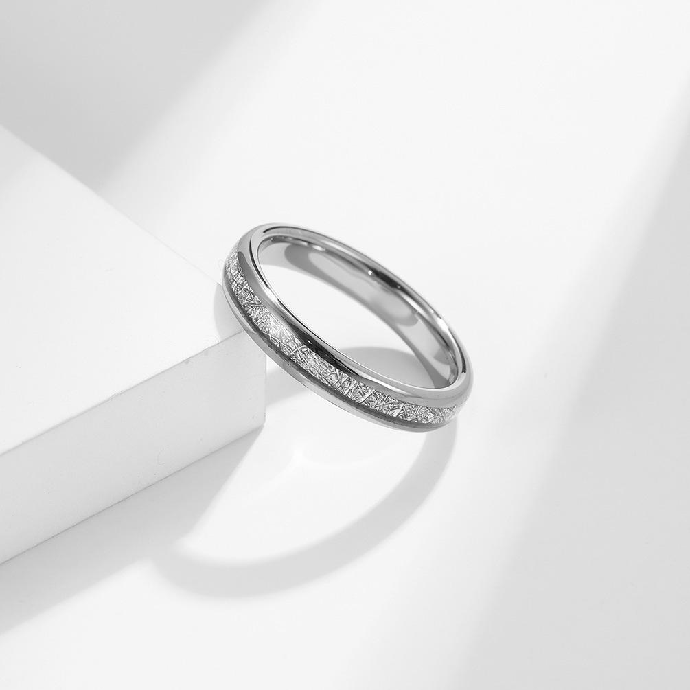 Gebogener Wolframstahl eingelegt mit Eisseidenring Hochzeitsverlobungspaar Partnerring