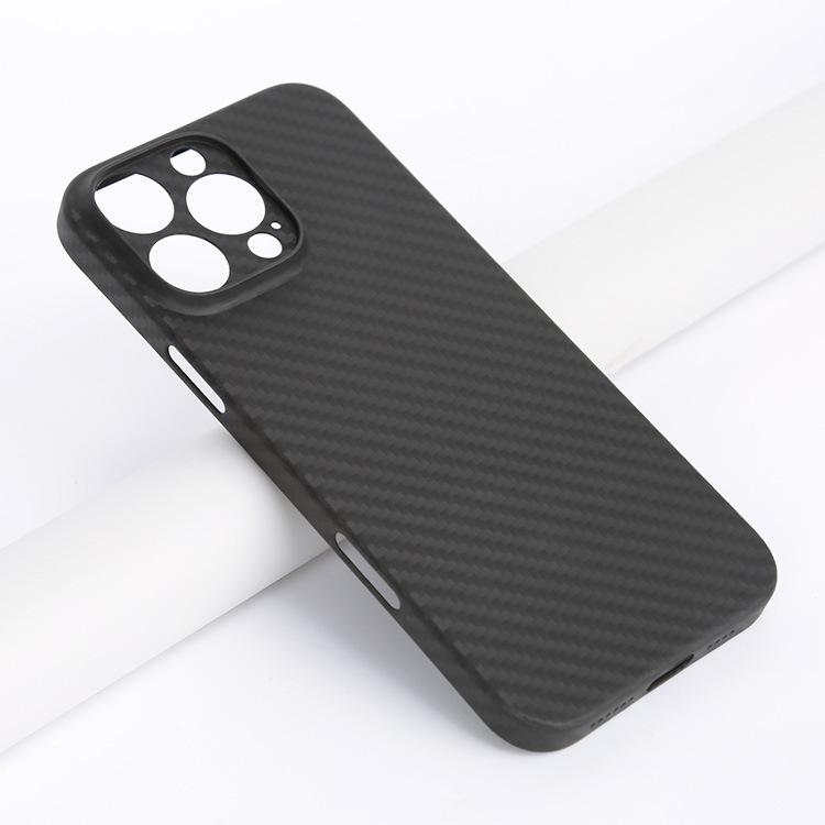 For for Slim Shockproof Business Design Carbon Fiber Texture Plastic Mobile Phone Cases 13/14/15/16 Pro Max Screen Protector