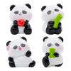 2 Stück Mini-Panda-Figuren Niedliche Harz-Panda-Statuen DIY Miniatur-Panda-Kuchenaufsätze für Feengarten Mikro-Moos-Landschaft Büro Heim Schreibtisch Dekoration