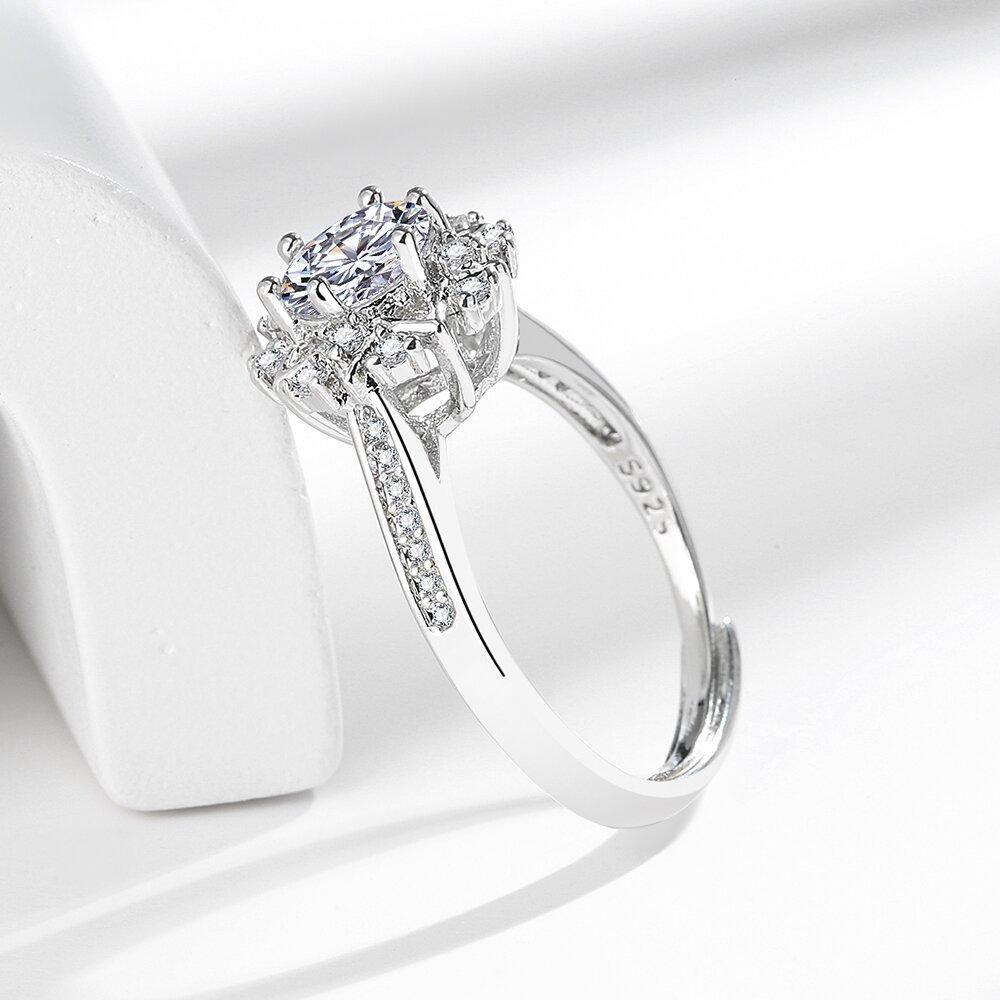 2026 European and American Jewelry Inlaid Zircon Ring Open Jewelry Women's Jewelry Ring