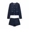 TAOP&ZA Spring/Summer Women's Casual Denim Jacket & Shorts Set