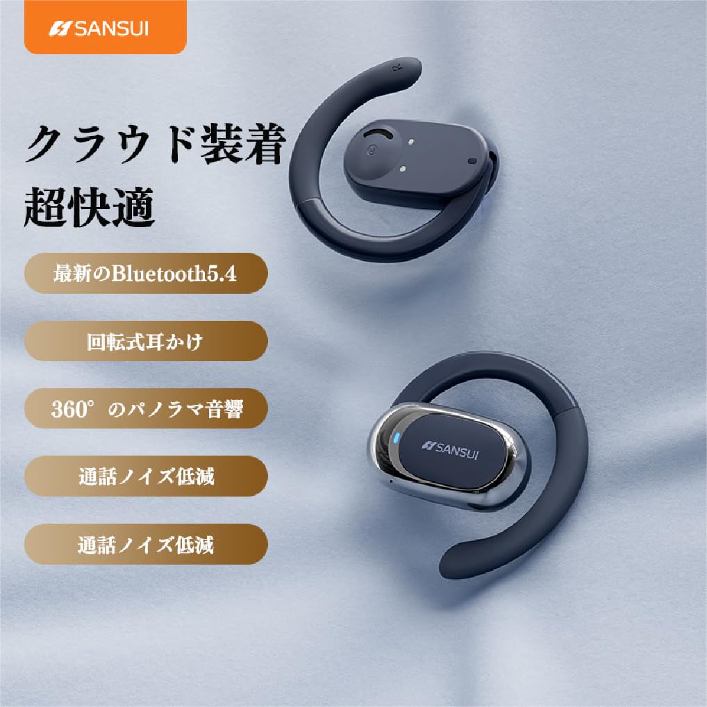 SANSUI W92 Bezdrátová Bluetooth Hluk Automatické Bez Uší IPX4 Rychlá Kompaktní a Perfektní pro a Herní Sluchátka, V5.4, Potlačení, Párování, Blokování,