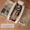 Multifunktionale Kosmetiktasche für Damen aus PU-Leder, großes Fassungsvermögen, tragbar, mit Doppelreißverschluss, Reise-Aufbewahrungstasche für Make-up-Pinsel und Toilettenartikel