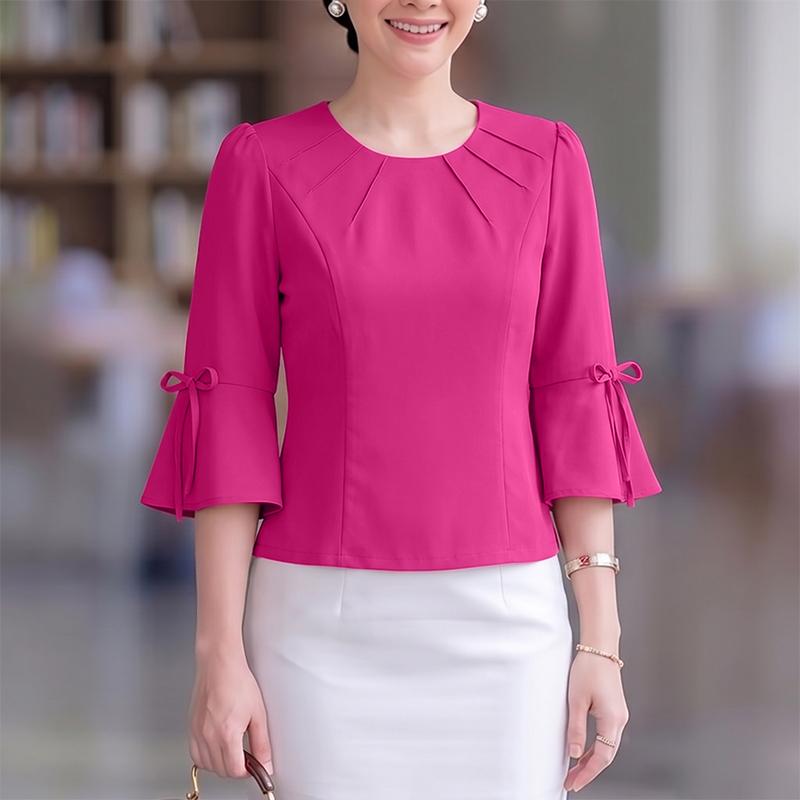 ZANZEA Women Elegant Round Neck Solid