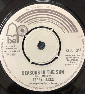 7-Zoll Schallplatte TERRY JACKS - Seasons In The Sun / Put The Bone I BELL1344 Bell Records 1973 Irland Rock Gebraucht