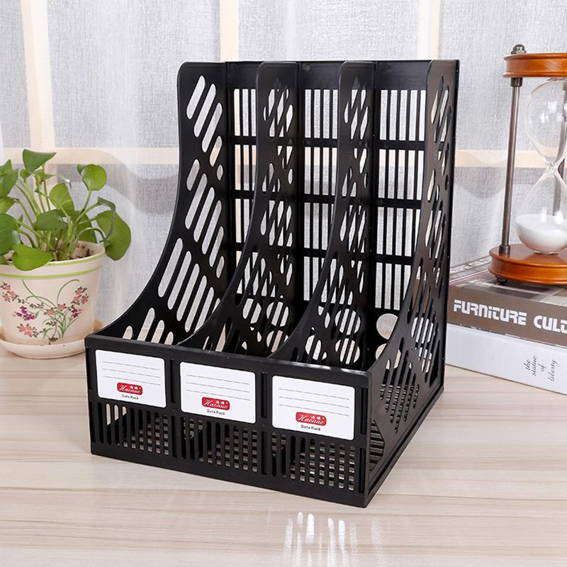 Office Supplies File Holder A4 Desktop Storage File Column Stationery Plastic Thick File Frame File Organizer