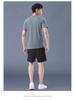 Men's Quick-Dry Ice Silk Sportswear Set - Short Sleeve T-Shirt & Shorts for Running, Summer Fitness, and Football Training.