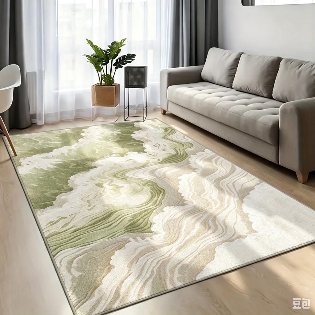 Area Rug Artistic Abstract Ocean Wave Gradient Modern Coastal Decorative Indoor Floor Carpet for Living Room Bedroom Home Decor
