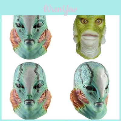 Monster Mensch Fischkopf Maske Mit Latexmaterial Für Halloween Kostüm Und Partydeko