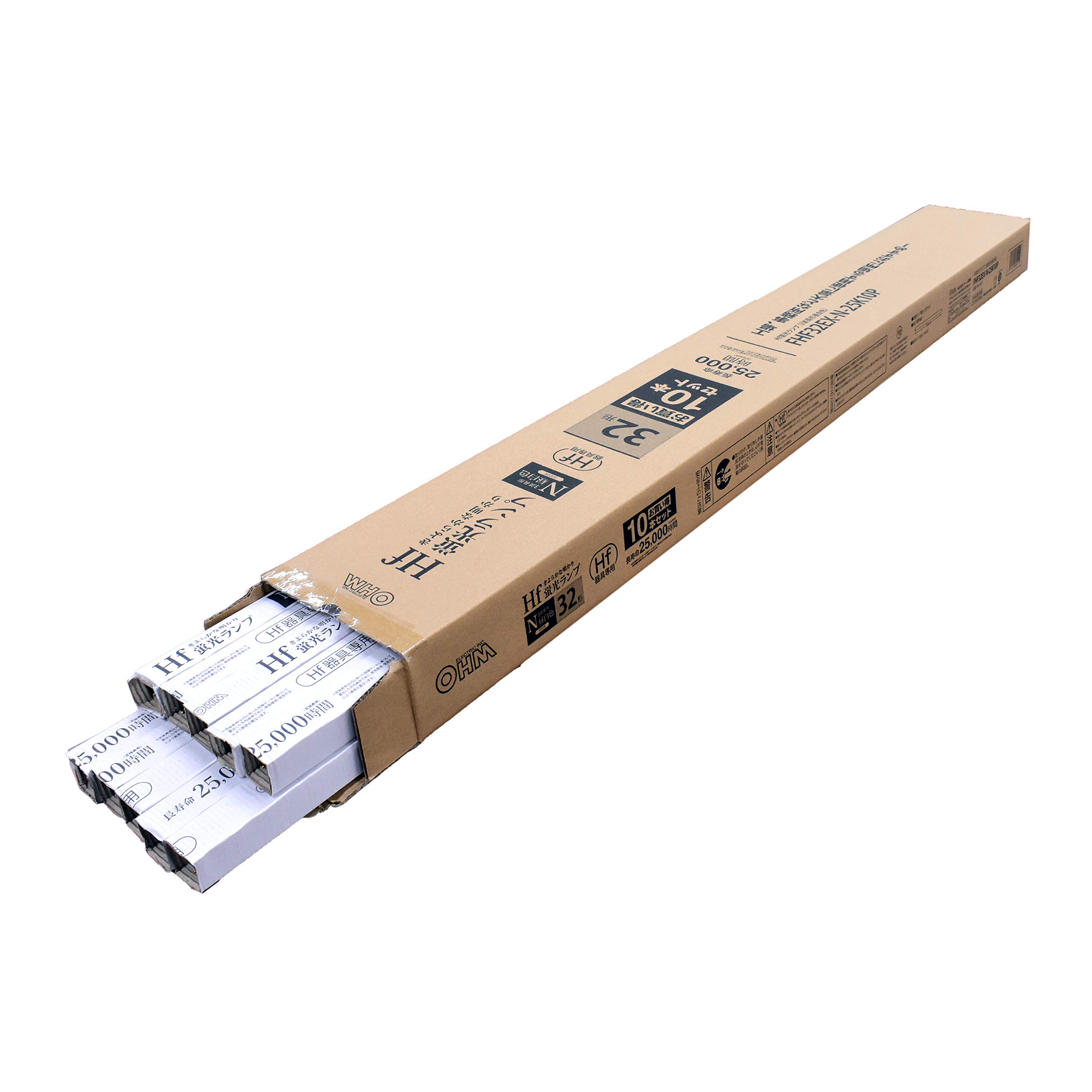 

OHM Electric Straight Fluorescent Lamps for Hf Fixtures, 32W, Tri-Wave, Long Life, Daylight White, Pack of 10, FHF32EX-N-25K10P, 06-4521