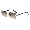 Frameless Trimmed Square Gradual Change Color Marine Sunglasses, Fashionable Ins Street Sunglasses