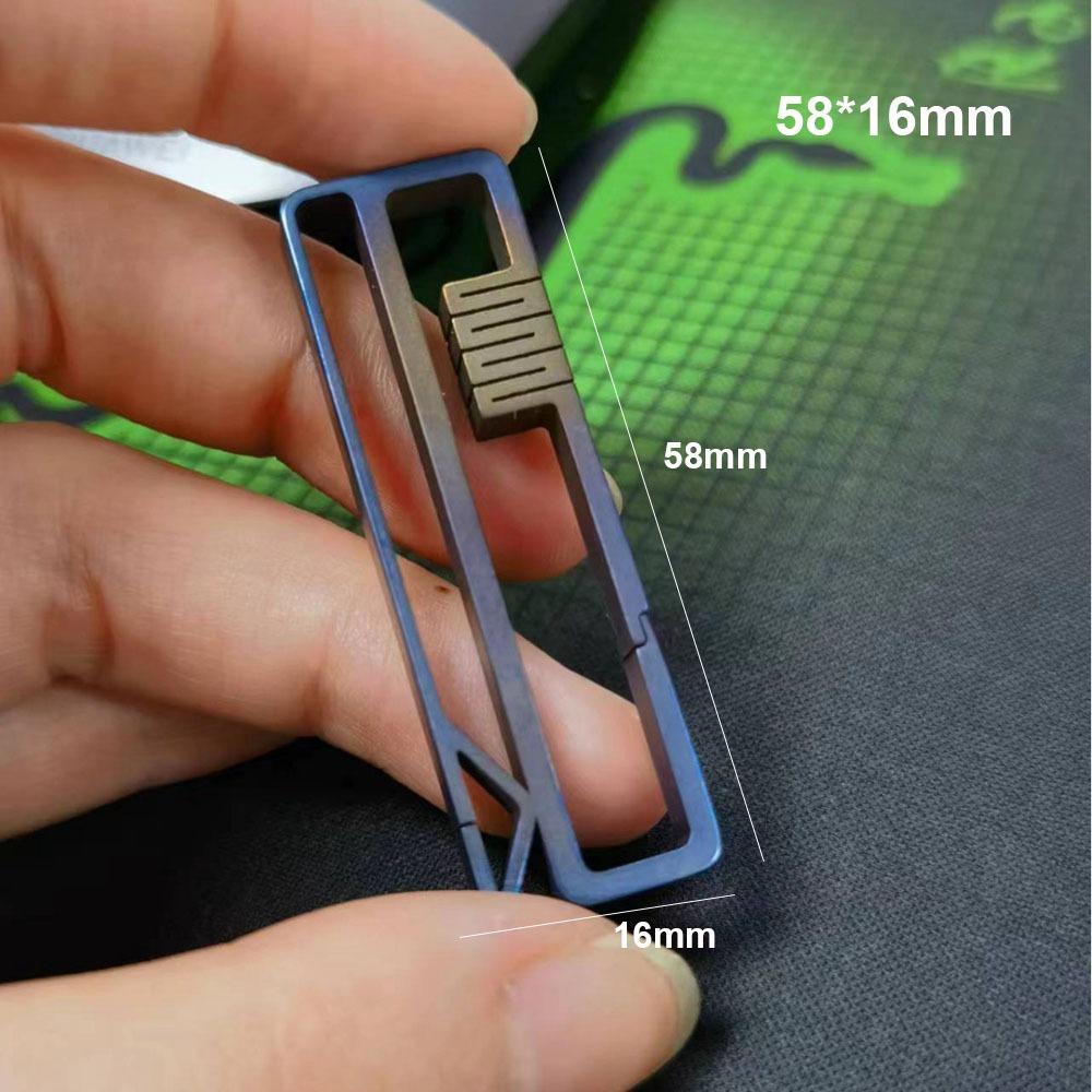 Lightweight Titanium Alloy Key Ring Multifunction Grey Hanging Webbing Buckle Quick Draw Outdoor Belt Clip Keychain