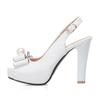 Fashion 2025 Summer Women Platform High Heels Fashion Bow Peep Toe Slingbacks Ladies White Pink Black Bride Wedding Shoes Party Pumps