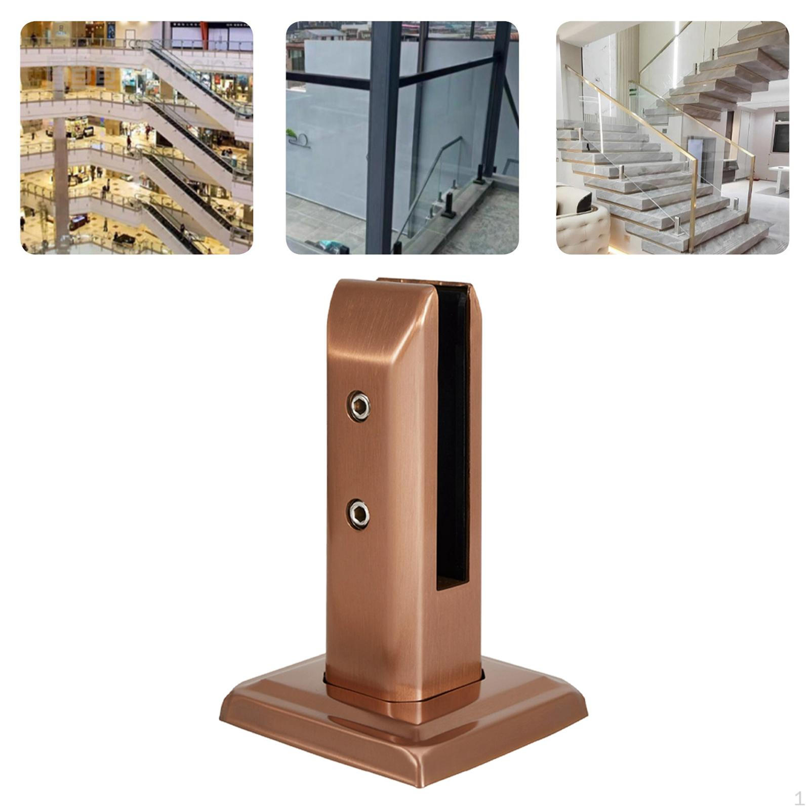 Glass Clamp Clip Holder Shelf Bracket for Deck Staircase Balcony Pool Fence nero