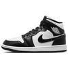 Jordan Air Jordan 1 Mid top Vintage Basketball Shoes Women's Black White DV0991-101(Team56-)