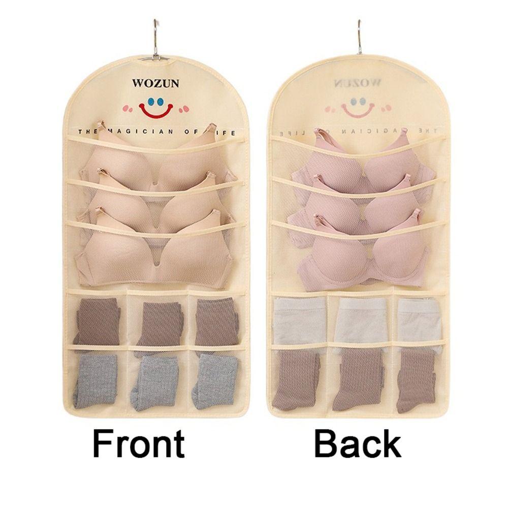 Double Sides Underwear Storage Hanging Bag Wall Mounted Sundries Hanger Storage Bags for Home