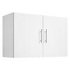 Laundry Room Wall Cabinet, 2-Tier Wall Mounted Hanging Cabinet with Adjustable Shelf, Cupboard Storage with 2 Doors, for Kitchen, Bathroom, Laundry,