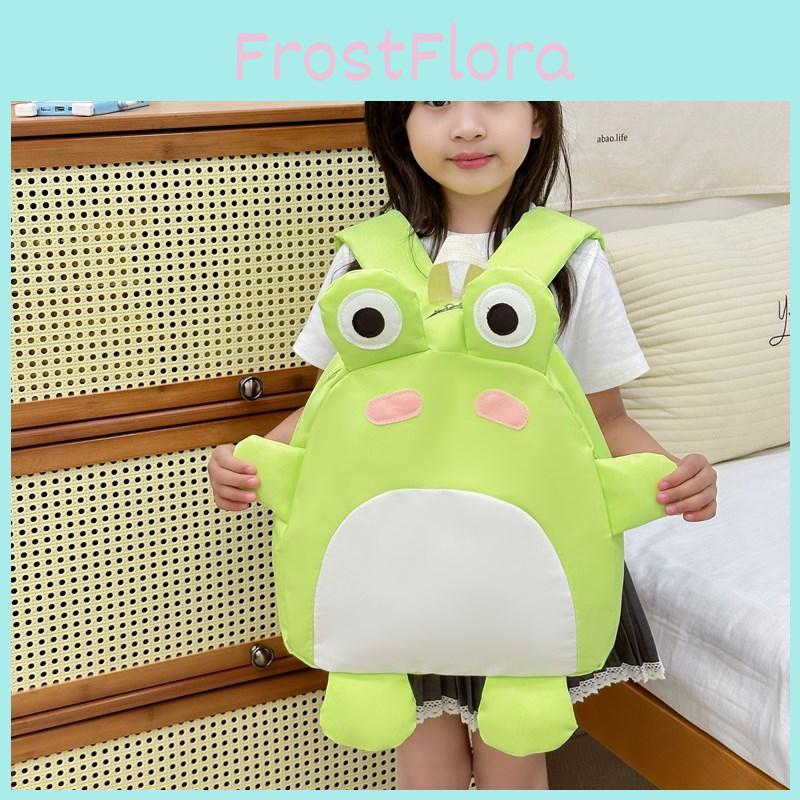 New Colorful Cartoon Frog Design Kids Backpack Cute Nylon School Bag For Boys And Girls