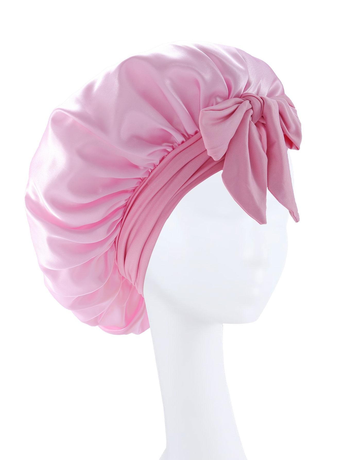 

New Silk Bonnet For Sleeping Women Satin Bonnet Hair Bonnet Night Sleep Cap Scarf Wrap For Curly Hair With Tie Band For CurlyHat рожевий