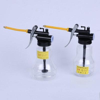 Grease Gun Oil Pump 250ml/350ML Plastic Transparent High Pressure Oiler Manual Oiling Gun Lubrication Oil Can Bottle with Rigid Spout