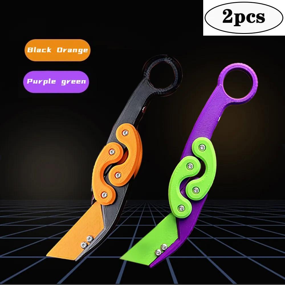 3D Explosives Schwerkraft-Klappklauenmesser Schmetterlingsklauen-Schwerkraftmesser Springen Neues Quick Push-Dekompressionsspielzeug Cooles Messer