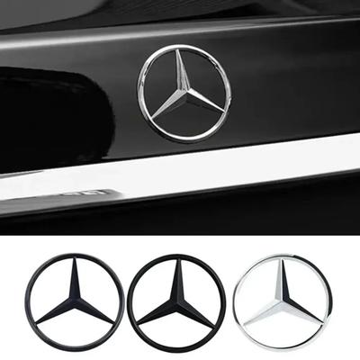 Für Mercedes Benz 90mm ABS Chrom Schwarz Logo Mercedes Emblem Heckstern Abzeichen Für Mercedes Benz W203 W206 W212 X253 W167 W166 W24