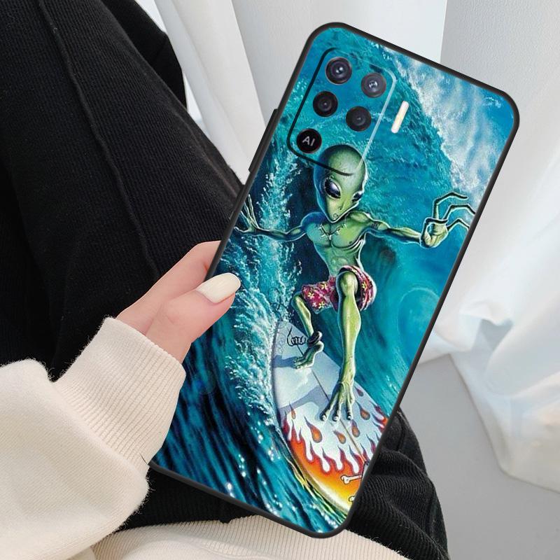HAWAII STRAND SURF MEISJE SURFEN KUNST Hoesje Voor Oppo A40 A60 A80 A5 Pro A15 A16 A17 A57 A77 A94 A74 A54 A76 A96 A18 A38 A58 A78 A98