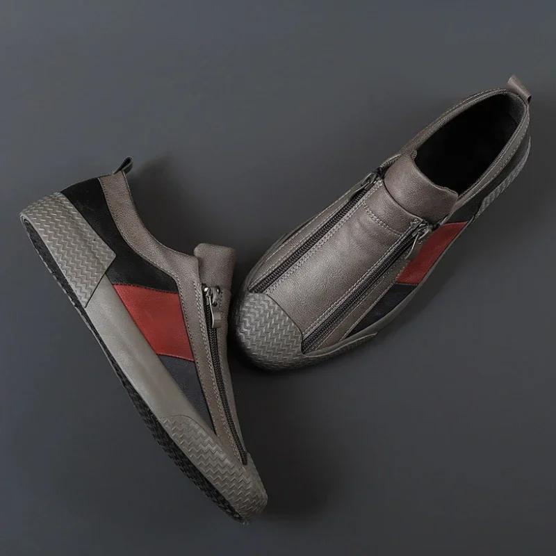 Men's Sneakers High Quality Men Shoes Comfortable Leather Shoes Wear-resistant Plus Size Casual Driving Shoes