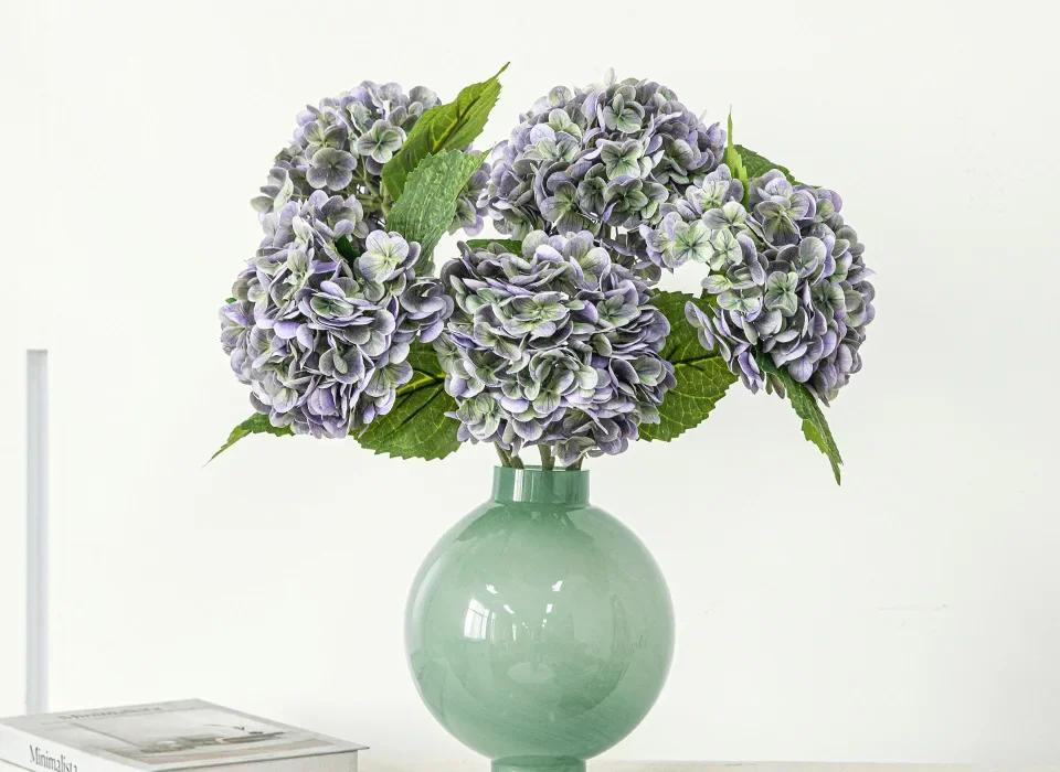 Creative Round Green Glass Vase Hydroponics Plant Pots Table Decoration Flower Arrangement Floral Vases Room Aesthetic Decor