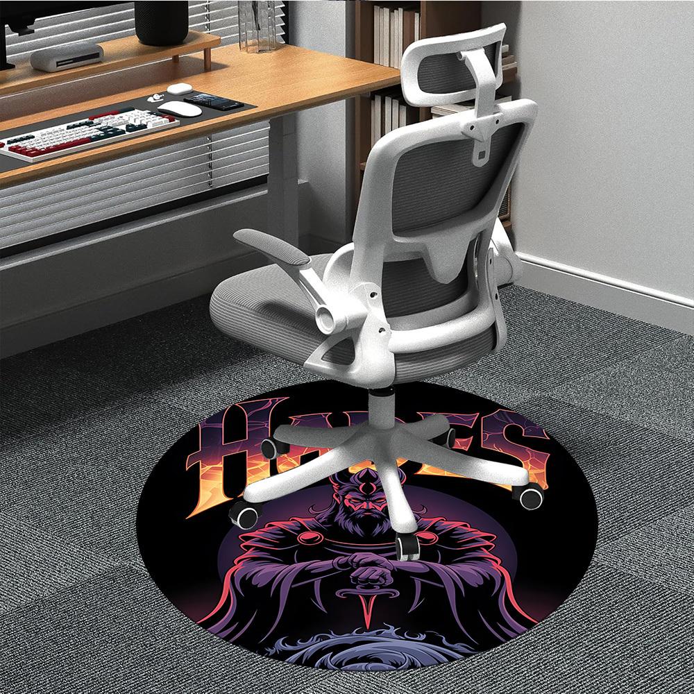 

1PC Hades Game Office Round Area Rug, Indoor Mat Suitable For Office, Under Office Chairs Bedroom Living Room Home Decor, Room Deco11101 80cm by 80cm