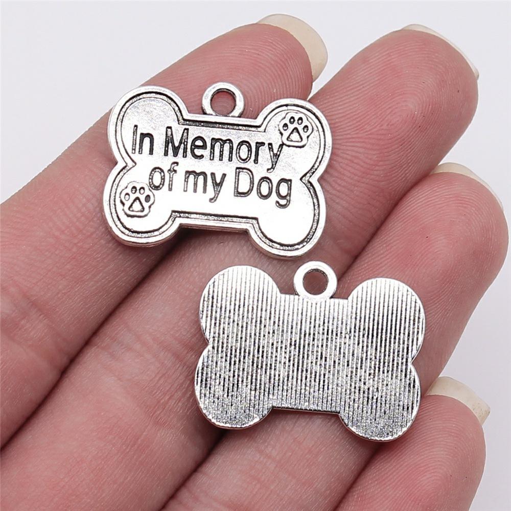 20pcs Bone Pendant Charms Antique Silver Color Bone Charms Jewelry DIY Bone Charms For Bracelet Making