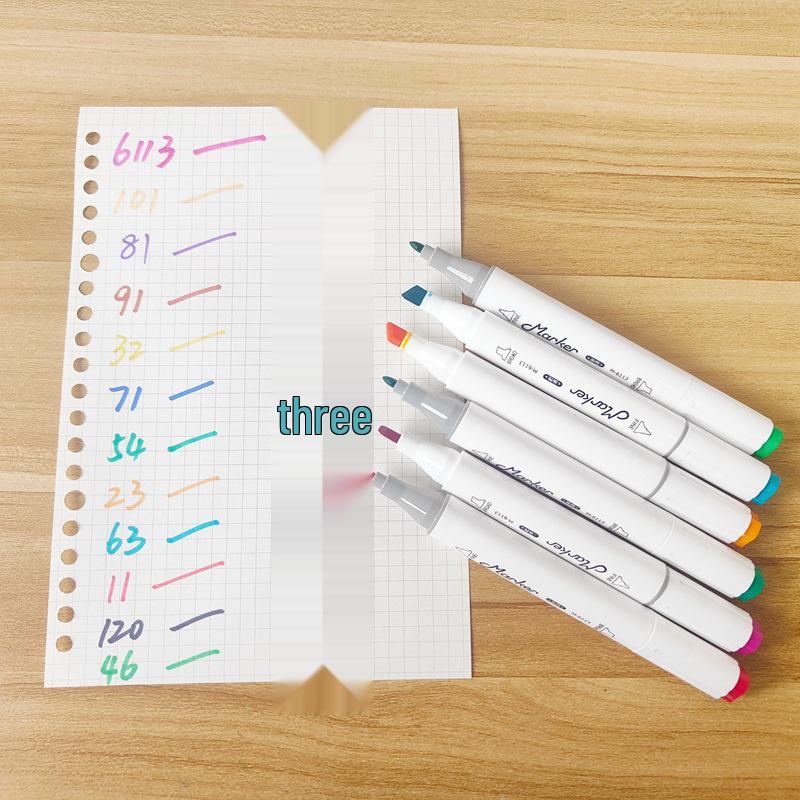 36-Color Double-Ended Oil-Based Marker Pen Set with Four-Sided Barrel for Art, Journaling, and Painting - Perfect Gift for Students and Children
