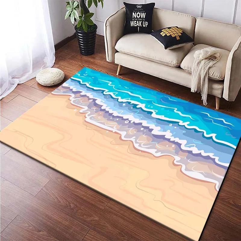 Beach Pattern Floor Mats Door Front Decoration Home Living Room Floor Mats