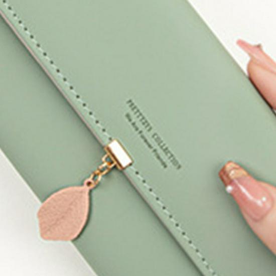 

2026 New Korean Style Leaf Buckle Women s PU Leather Short Wallet