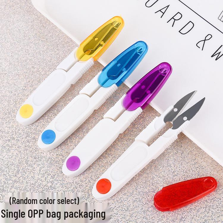 Multifunktionale Transparente Kleine Schere mit Sicherheitsabdeckung, Perfekt für Nähen, Garn und Kreuzstich.