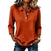 Camicetta Casual da Donna con Bottoni Manica 3/4 Collo Top a Colori per Uso Quotidiano