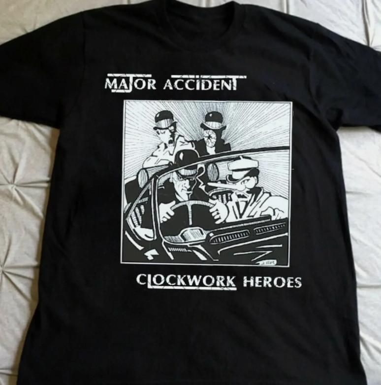 MAJOR ACCIDENTCLOCKWORK HEROES Black T Shirt Size S-5XL Unisex T-Shirt XXXL
