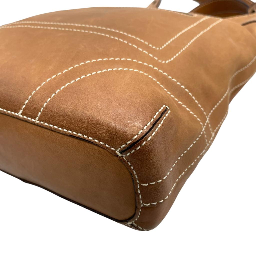 Used COACHShoulder Bag Brown leather Women