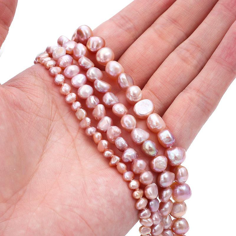 Natural High-Gloss Freshwater Pearl Jewelry Set: Necklace, Earrings, Bracelet DIY Beads