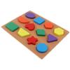 GHEMOTOC® Wooden Puzzle with 12 Geometric Shapes, 3D Colorful Educational Toy, 29*22 Cm, Montessori Learning