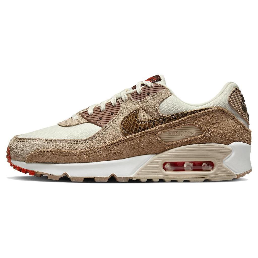 Nike Air Max 90 AMD Brown Snakeskin Women Sneakers Pale-Ivory Summit-White Oatmeal DX9502-100