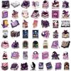 50PCS Purple Pack Bookish Stickers for Notebook Luggage Skateboard Decoration Graffiti Decals Cool Decals