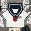 Authentic Japanese School Style White Sailor Suit for Graduation & Performance