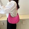 Casual Crescent Bag Tote Underarm Bag Fashionable Pu Leather Handbag  Travel