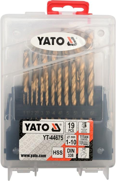 HSS-TiN METAL DRILL SET 19 PCS 1-10MM YT-44675 YATO