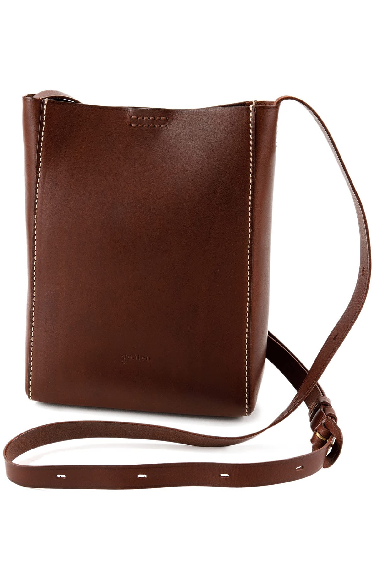 

Mini Shoulder Bag Genuine Leather Dark Brown [Genten] GE-49055-56